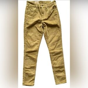 Levis Pants Womens 29x30 Brown Corduroy Stretch Preppy Casual NWT